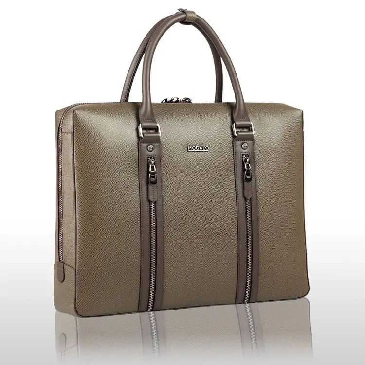 MODALO – Sac en cuir DALLAS, coloris taupe