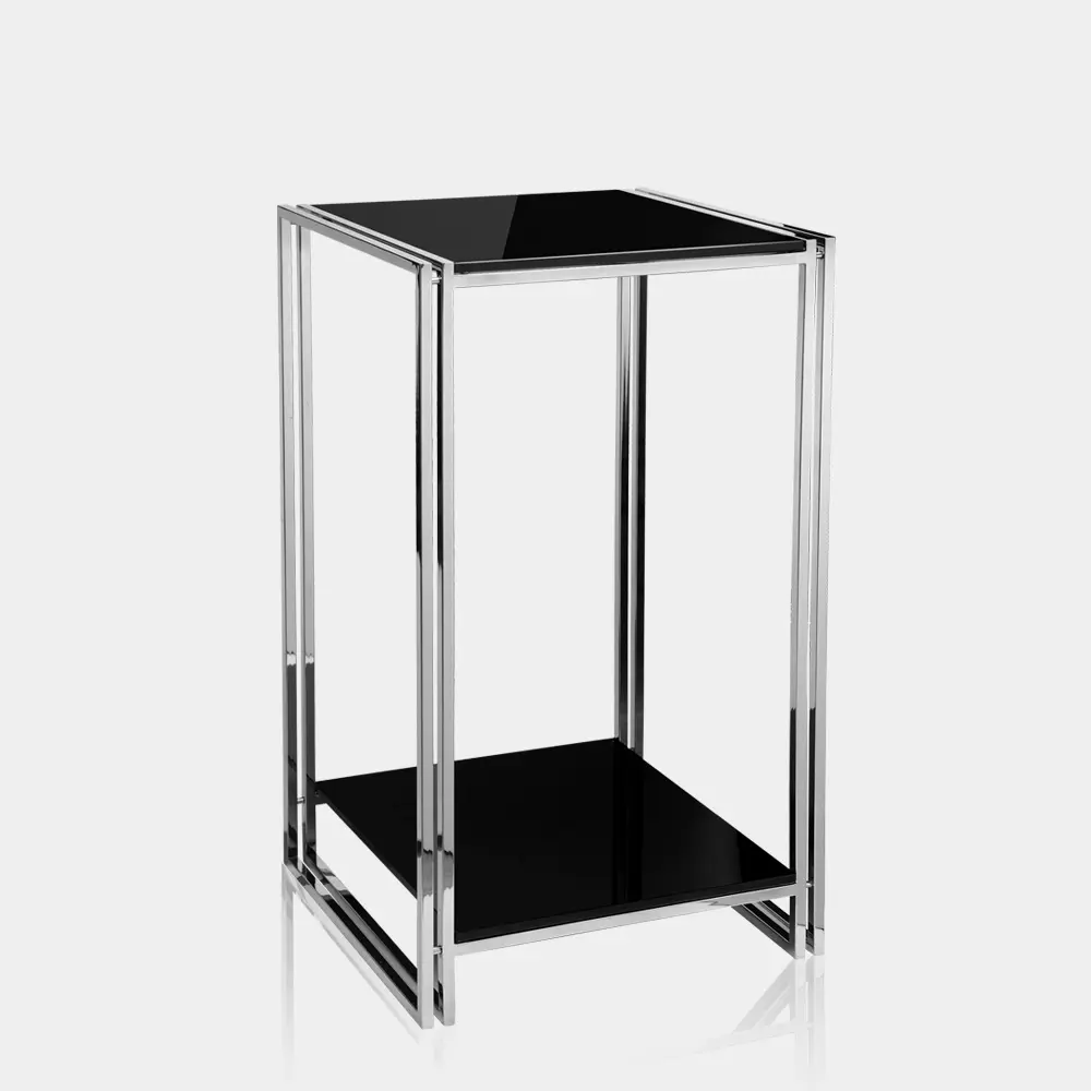 [201502] Table d'appoint – noir / acier inoxydable