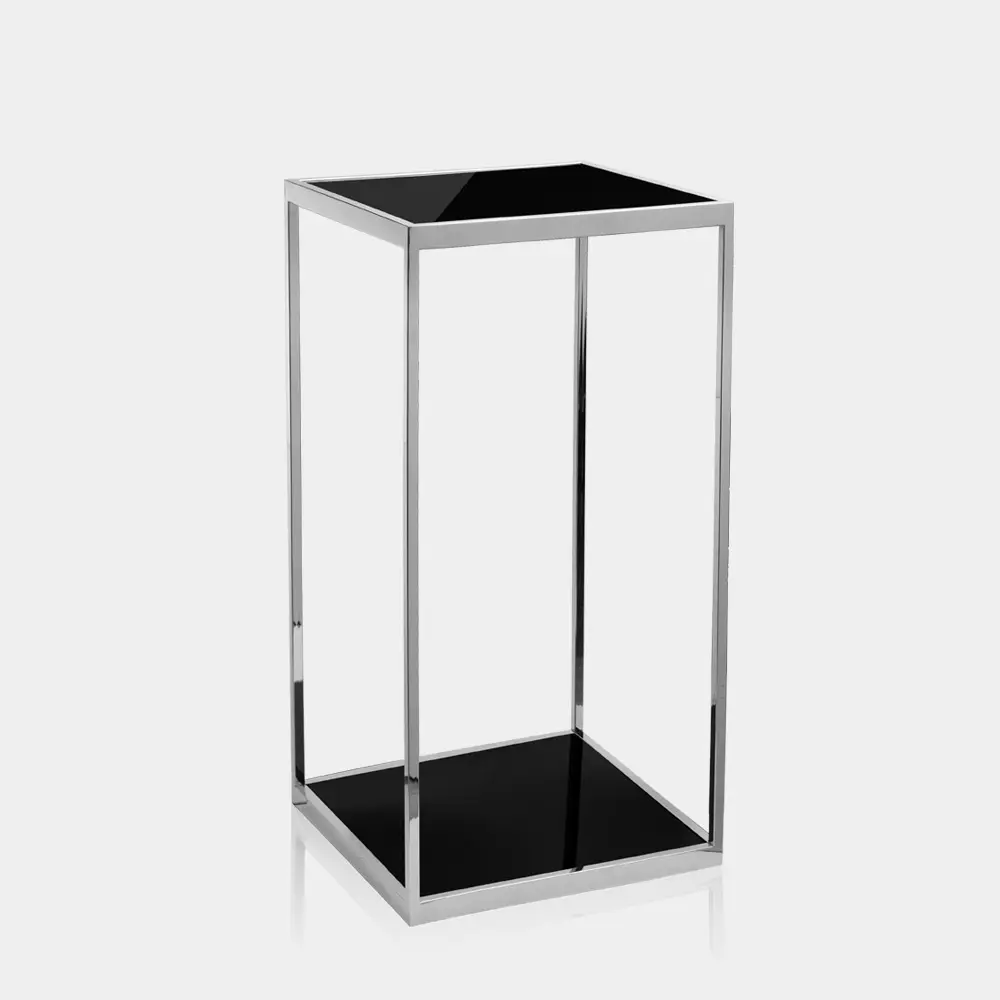[201501] Table d'appoint – noir / acier inoxydable