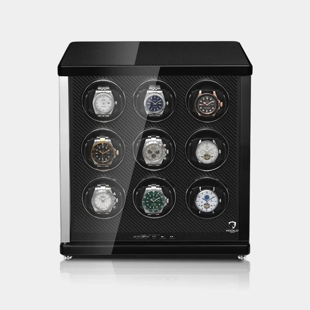 [1509884] AMBIENTE remontoir pour 9 montres (Hochglanz Carbon)