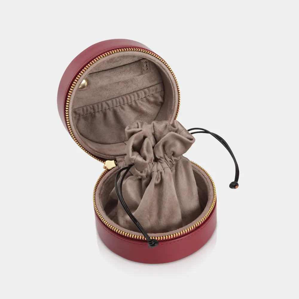 [8946] VITA Jewellery Box (Burgunderrot Leder)