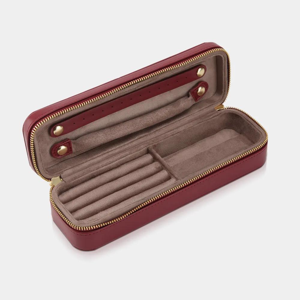 [9346] OPULENTIA Schmuckbox (Burgunderrot Leder)