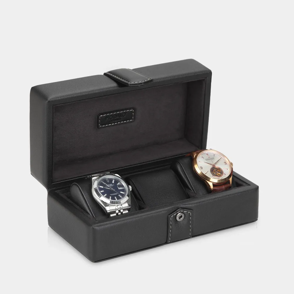 [570312] GALLANTE Watch Box for 3 Watches (Black)
