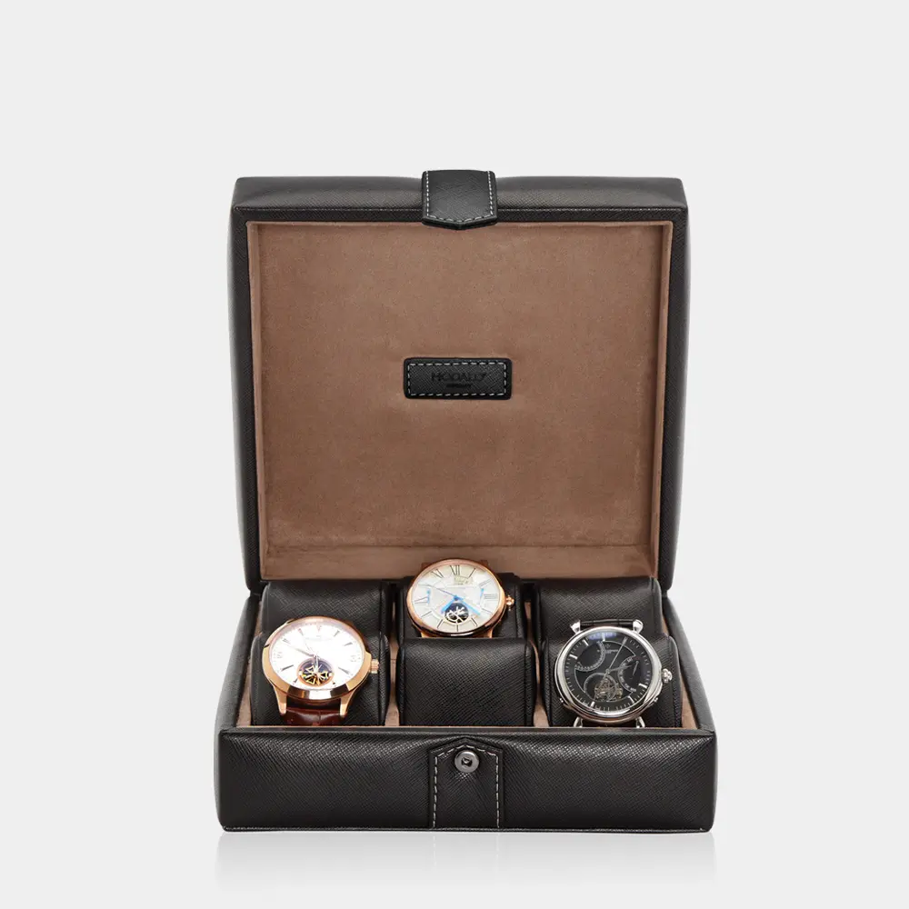 [570612] GALLANTE Watch Box for 6 Watches (Black)