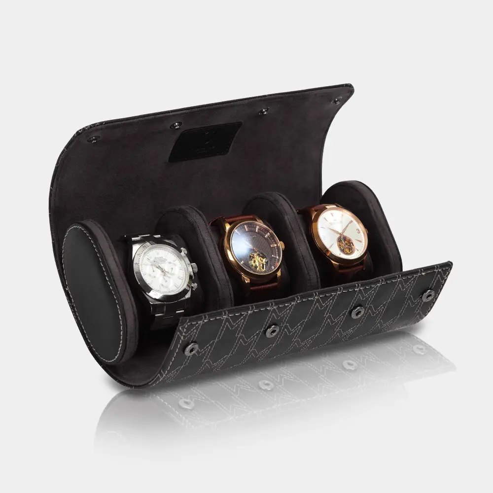 [310311] OPTIMUS Watch Roll for 3 Watches (Schwarz M)