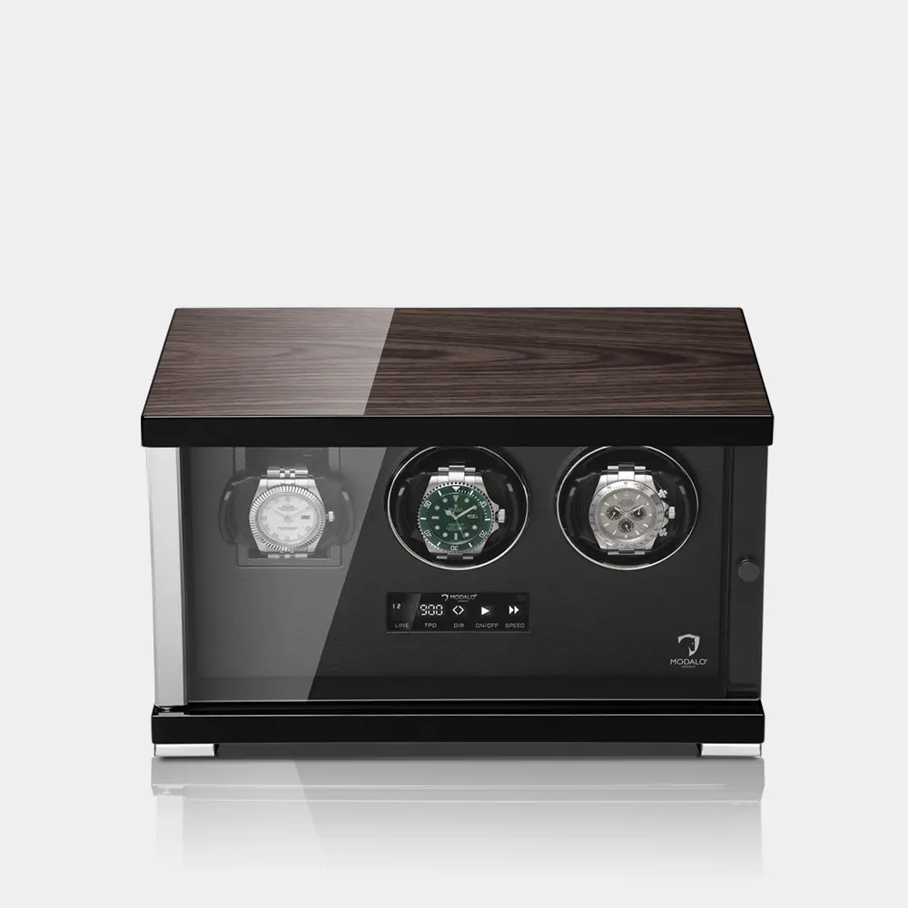 [1621714] SHOWTIME Watch Winder 2+1 Watches (Makassar / Black)