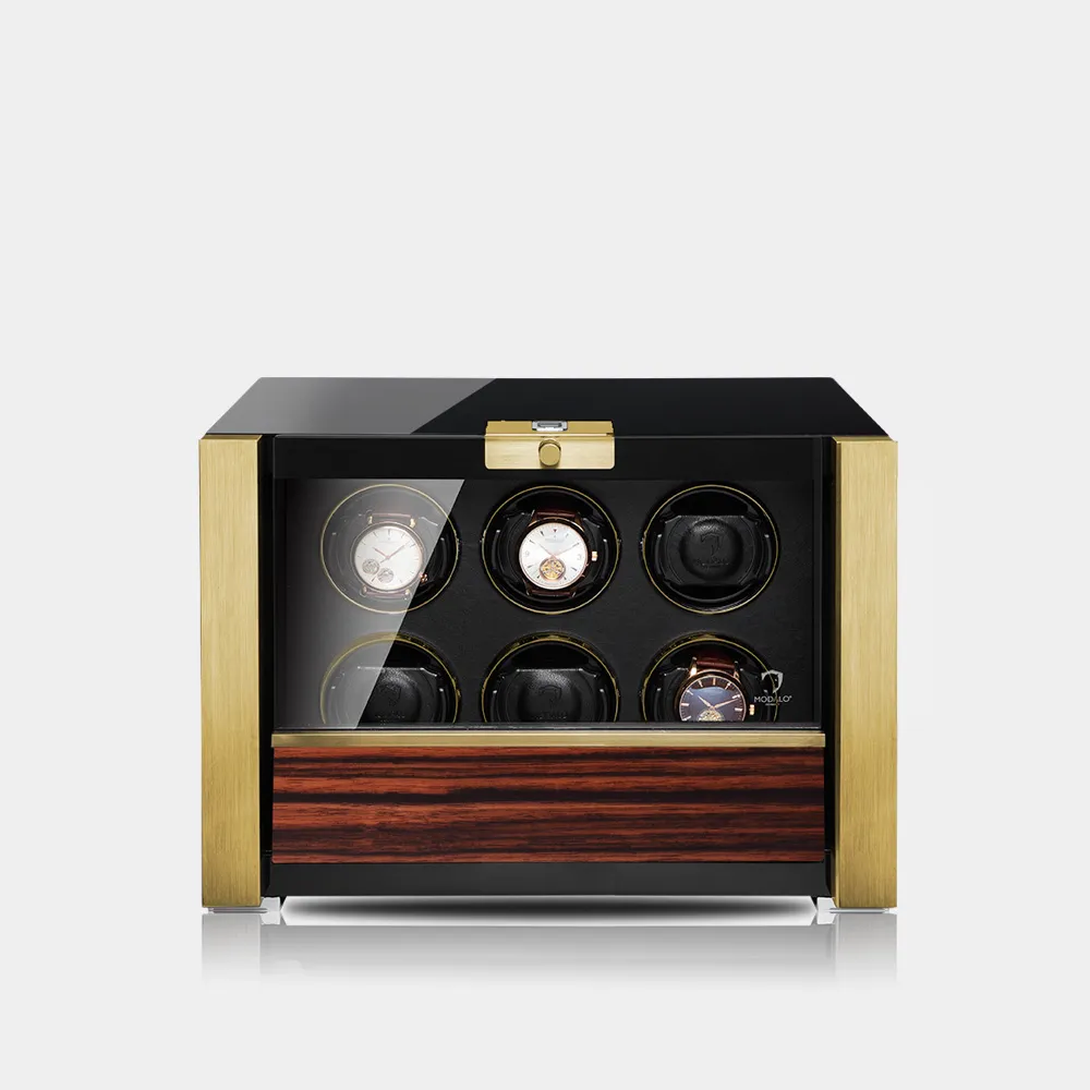 [3908114S] VICTORY Watch Winder 8 Watches (Black / Silver)