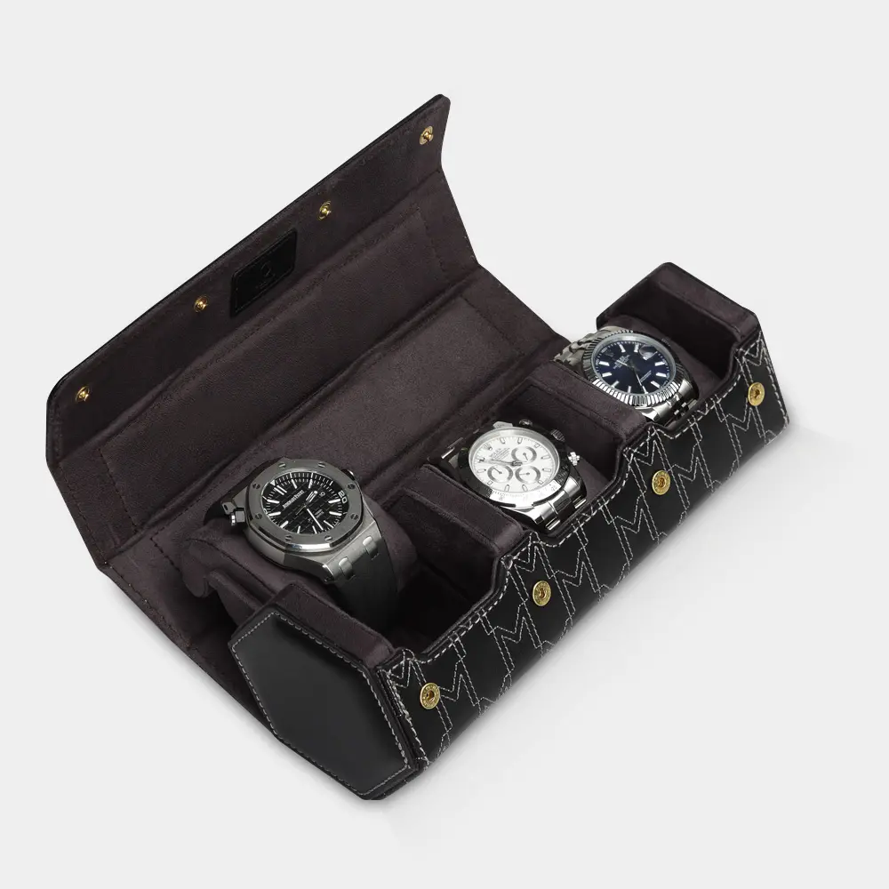 [320311] SIRIUS Watch Roll for 3 Watches (Schwarz M)