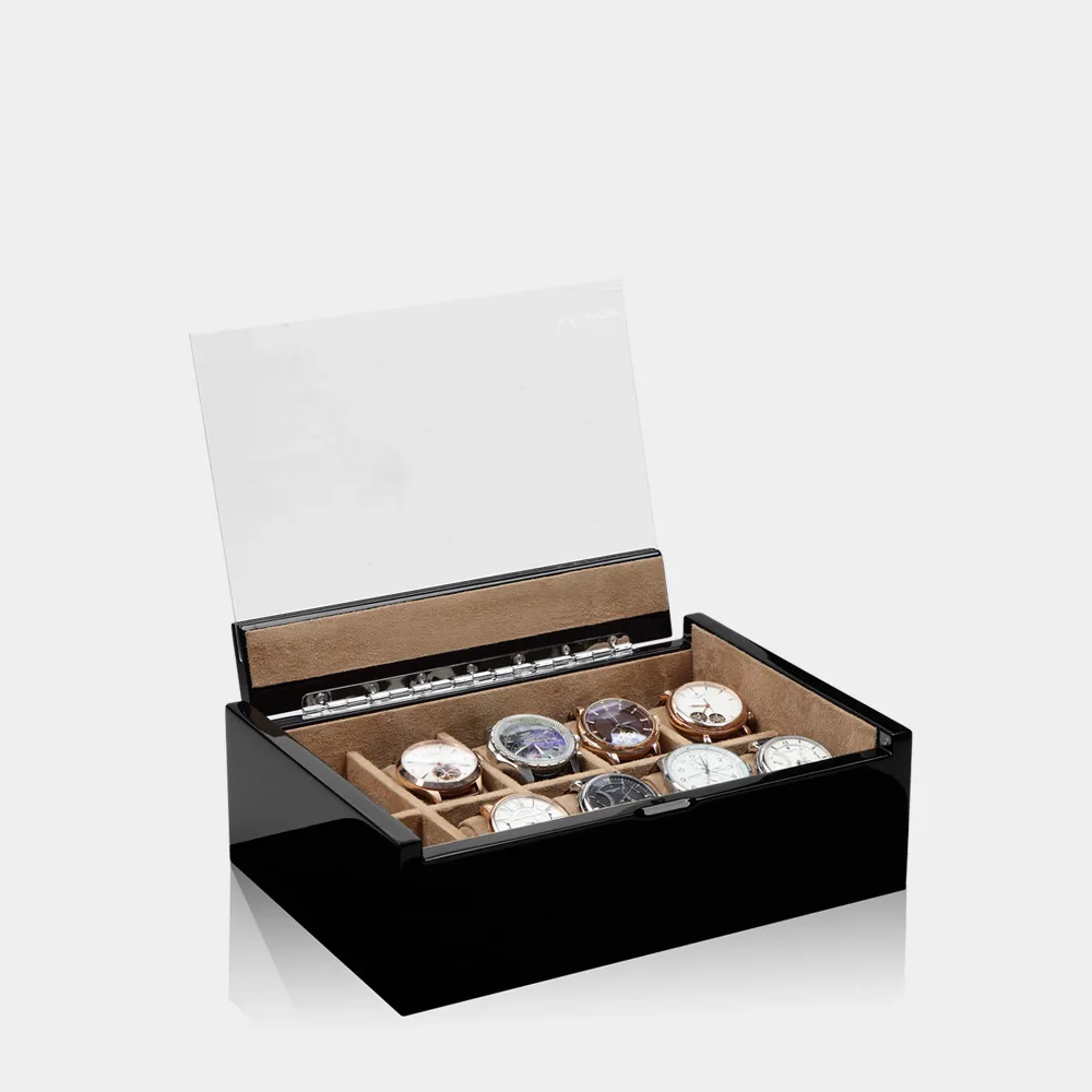 [601012] Luxwinder LUCIA – Boîte à montres pour dix pièces (Hochglanz Schwarz)