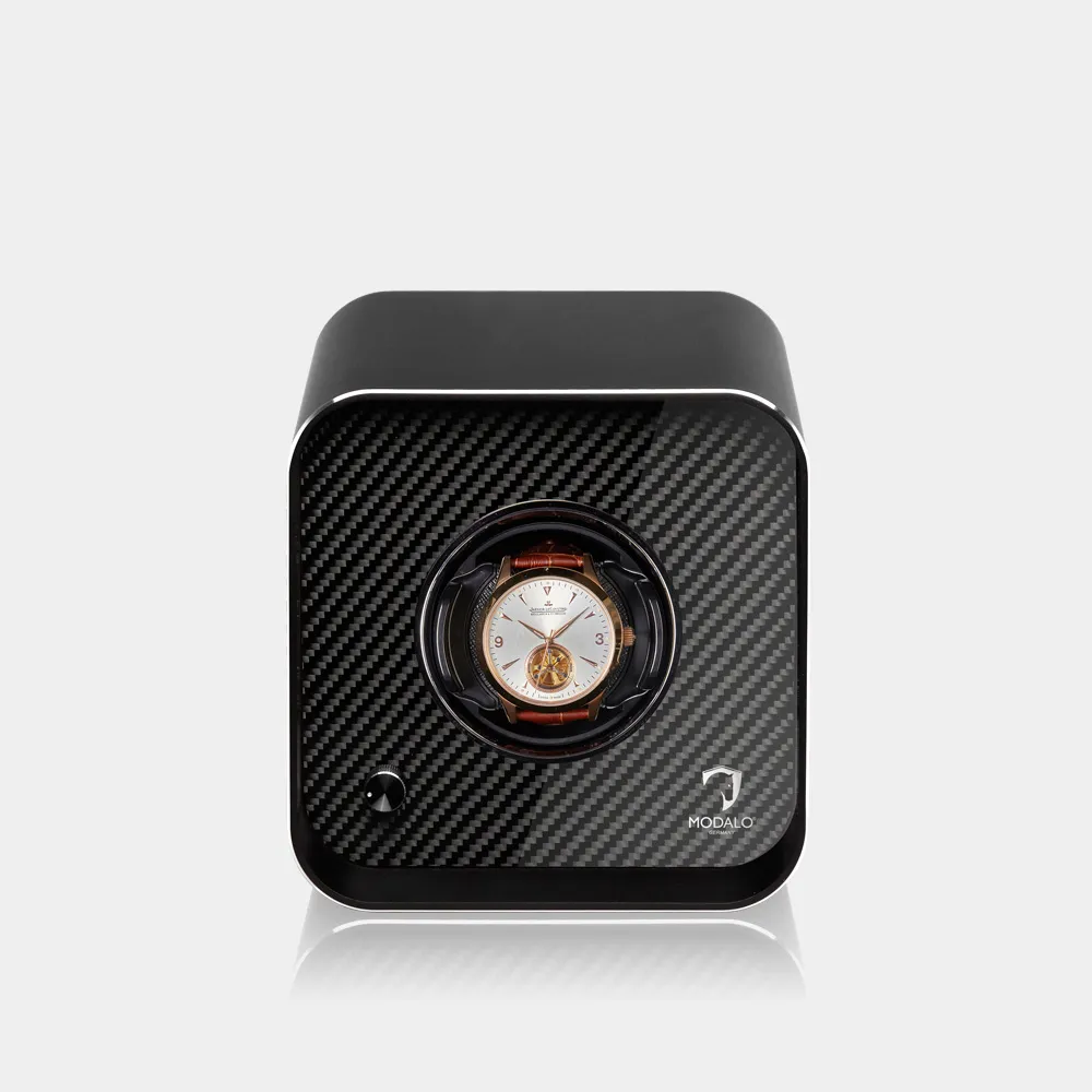 [174.01.08.1] SATURN PREMIUM Uhrenbeweger 1 Uhr - Carbon / Carbon