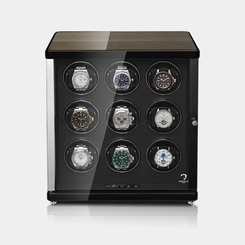 [1509714] AMBIENTE remontoir pour 9 montres (Makassar / Schwarz)