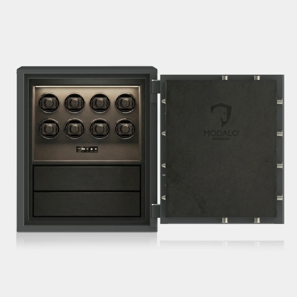 CUSTOS Coffre Remontoir de Montres (Compact (650 mm), Gris anthracite mat, Collector 8)